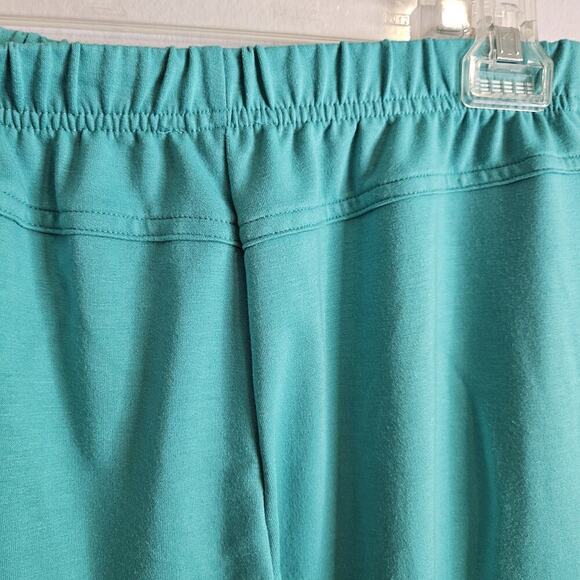 Links Womens 2pc Capri Set Green White Pull On Stretch Pockets Soft Knit Sz S - Picture 12 of 16